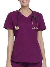Scrubstar Women's Core Essentials V-Neck Scrub Top with Rounded Hem