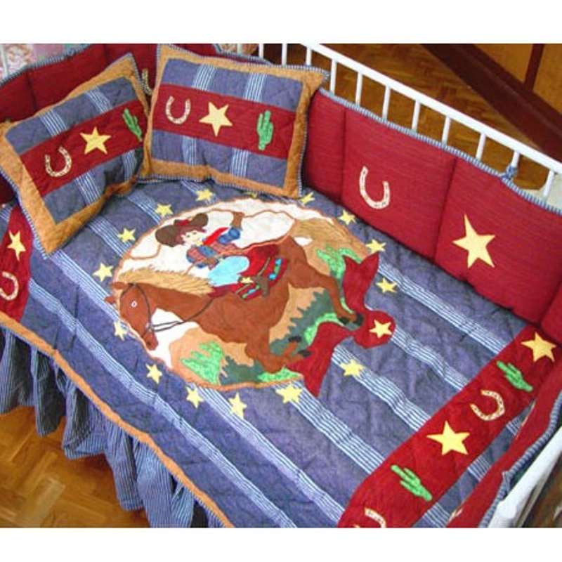 LIL BUCKAROO Twin QUILT SET : BOYS COWBOY BRONCO PONY HORSE PATCH MAGIC - Image 4 of 4