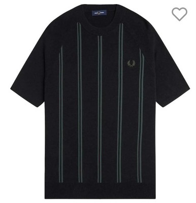FRED PERRY STRIPE KNITTED T-SHIRT SHORT SLEEVE JUMPER K9711 102 NEW WITH TAGS