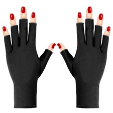 Pimoys UV Gloves for Gel Manicures UPF50+ Fingerless UV Light Protection Gloves
