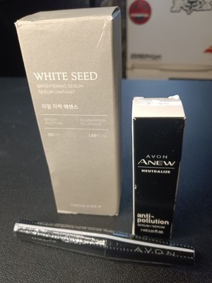 Avon 3 PC Lot White Seed Brightening Serum, Anew Antipollution Serum Mascara New