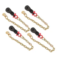 4PCS 2Tons Snatch Block with G70 Chain | 3" Sheave for 3/8" Inch Wire Rope Black