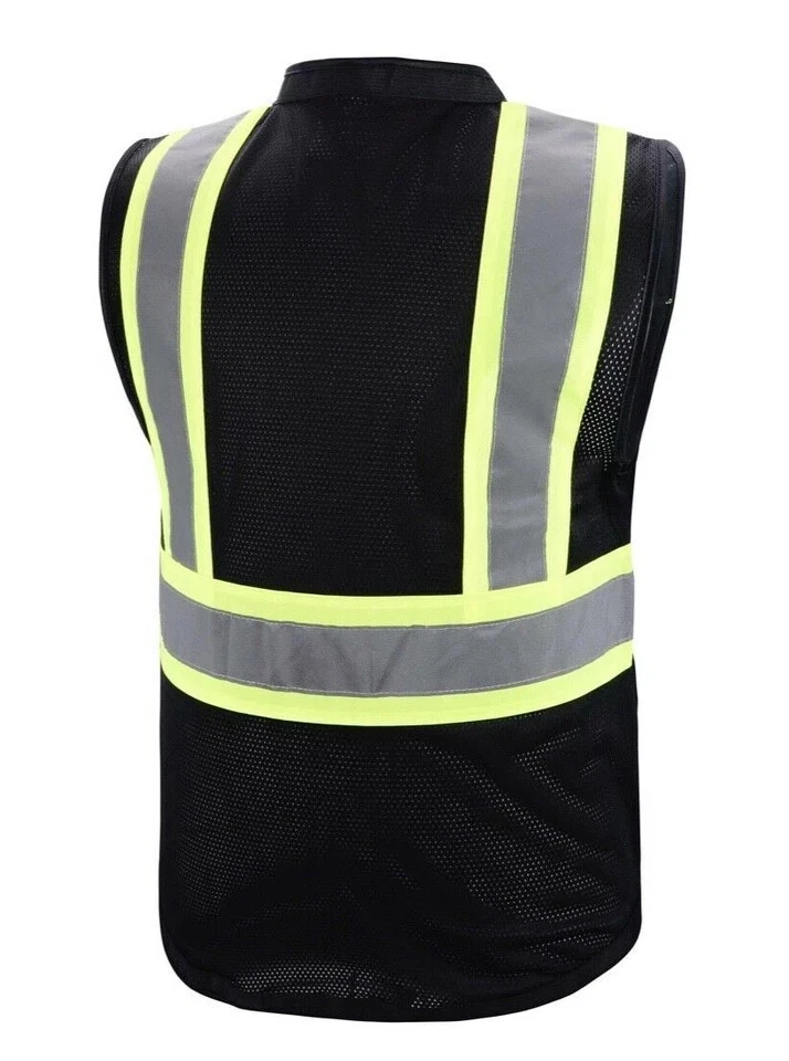 Super Duty Mesh High Visibility Safety Vest for Operations Black, Yellow, Orange - product detail image 5