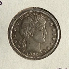 1892-S Barber Quarter, AU. (14608)
