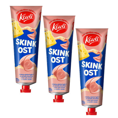 3x Kavli Ham Cheese Spread 275g Swedish Tube Cheese Scandinavian Spread