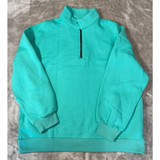 Green Mock Neck Oversized Sweatshirt Womens Size L Casual Athleisure