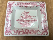 2 porcelain vide poche 20 x 17.25 x 4 cm w/pink cherub painted finish