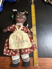 Vintage Gambina African American Cloth Folk Art  Doll 9”