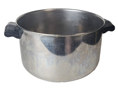 FARBERWARE STOCK POT 4quart NO LID aluminum CLAD STAINLESS STEEL -