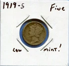 W@W 1919-s Mercury Dime !!!! ( Nice Coin !!!!)  FINE !!!!!