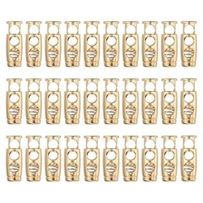 30PCS Metal Cord Locks for Drawstrings, Spring Cord Lock Toggles Stopper Gold