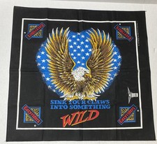 Vintage HARLEY DAVIDSON Sink Your Claws Into Something Eagle Bandana NOS