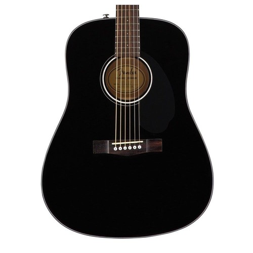 Fender CC-60S Solid Top Concert Acoustic Guitar Pack w/Bag in a Black Finish V2 - Picture 5 of 6
