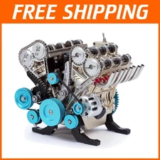 Precision-Crafted V8 Engine Educational Model Kit - Goes from Parts to 4-Stroke