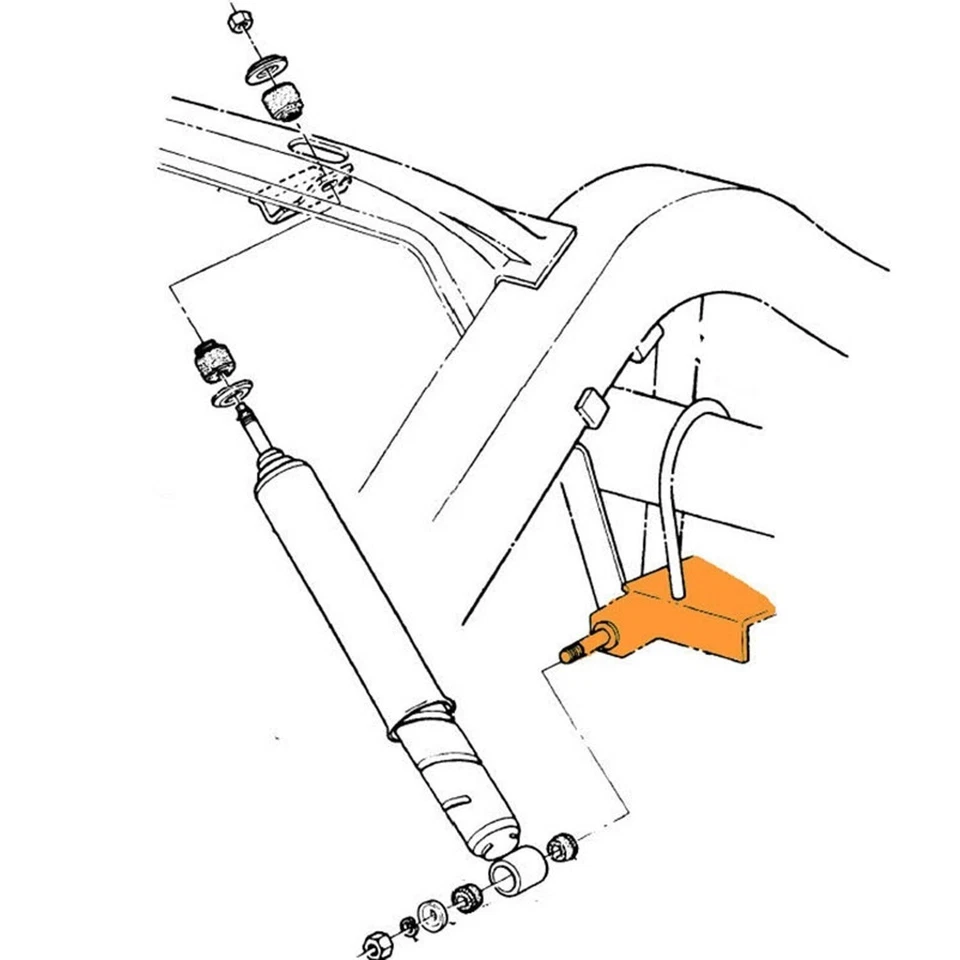 Placa de montagem 1960-1962 Corvette C1 amortecedor traseiro e mola inferior esquerda 3775449 - Imagem 2 de 2