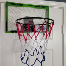 Indoor Mini Basketball Hoop, Over-The-Door w LED Light/Scoreboard Used