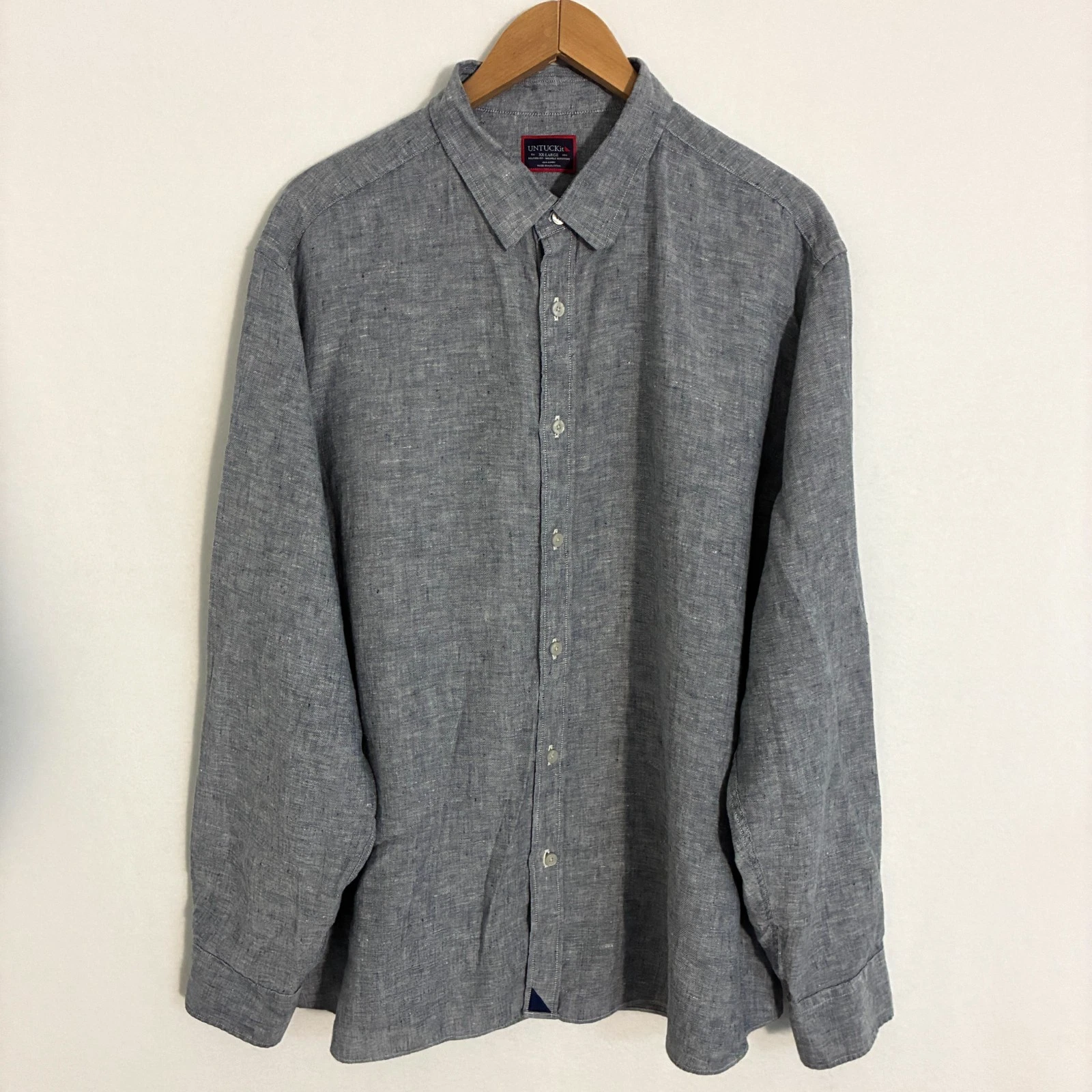 UnTUCKit Linen Relaxed Fit Shirt Mens XXL Long Sleeve Breathable Strausse Travel