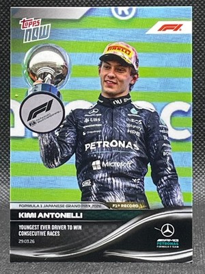 Kimi Antonelli 2026 Topps Now Formula 1 #22 F1 Record: Youngest Consecutive Wins