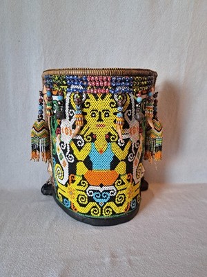 Vintage Dayak Beaded Baby Carrier
