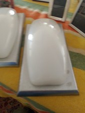 Coppia Di  Aplich Vintage Vetro Bombato E Acciaio