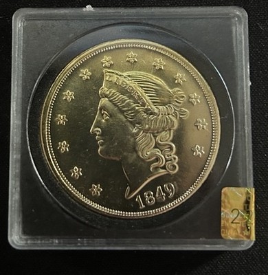 1849 P Liberty Gold Piece $20 America Coin 24kt encapsulated Proof #7 1/100 COA