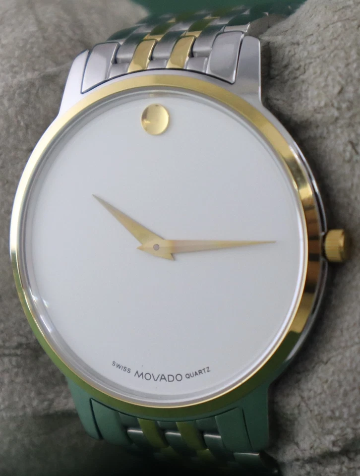 Luxury MOVADO Quartz White Dial Excellent Working Men Wristwatch Steel Band - Image 3 of 4