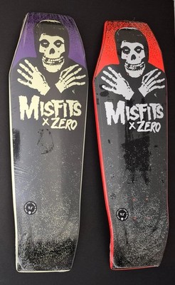 2x Zero Misfits Coffin Skateboard Decks Ltd. /100 1st Ed. Orange & GITD 9.5''