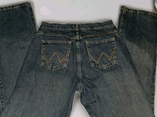 Wrangler Cash Waist Bootcut Blue Riding Jeans Womens Sz 13/14 x 34