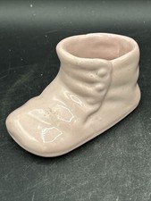Vintage Pink Baby Shoe Planter. 4 X 2.5  Ceramic