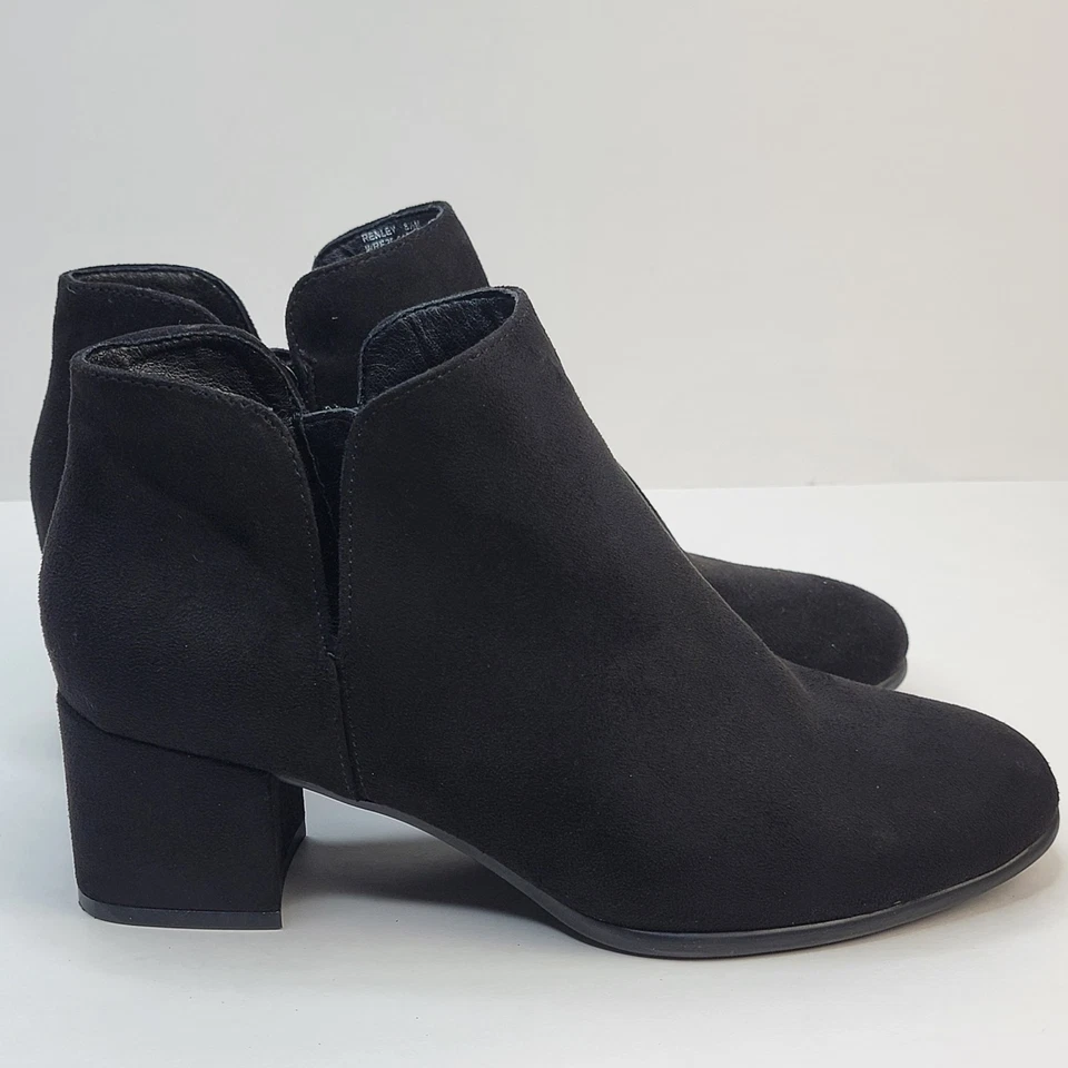 Kim Rogers Renely 8.5M Botines Cremallera Negro Imitación Gamuza 2" Tacón Botines Cómodos  Foto 4 de 4