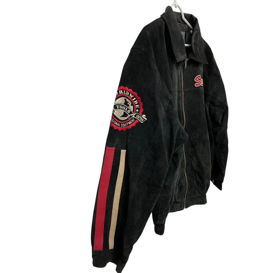 Snap On 2008 Tools Edition Black Suede Leather Mens Size XL Zip Front Collared - Image 3 of 4