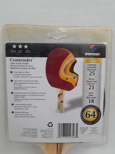 NIB BRAND NEW! SPORTCRAFT CONTENDER Table Tennis PING PONG Paddle Series 64 - Picture 6 of 8