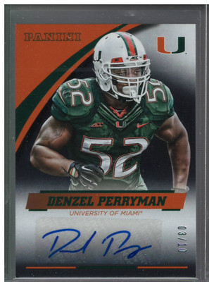 A3862- 2015 Panini Miami Autogramme Schwarz #103 Denzel Perryman Auto / 10