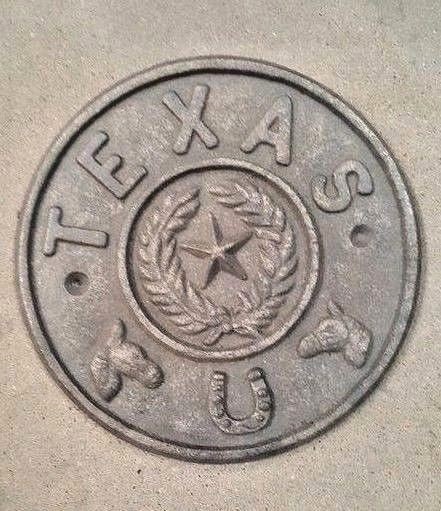 Texas Sign Plaque made of raw cast iron metal