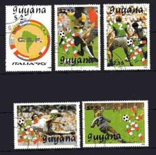 Football Guyana 1989 (59) Yvert n° 2050 Z et 2143 A à 2143 D oblitérés used