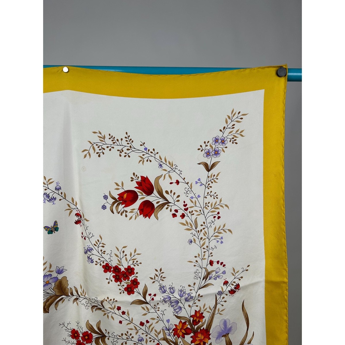 Vintage Gucci Flora Silk Scarf Butterflies Birds Flowers Leaves