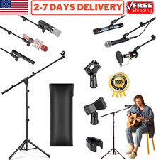 Microphone Stand Adjustable Collapsible Tripod Boom Arm Mic Holder Carrying Bag