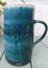 An Eales Pottery stoneware drip glaze blue jug by David Eales