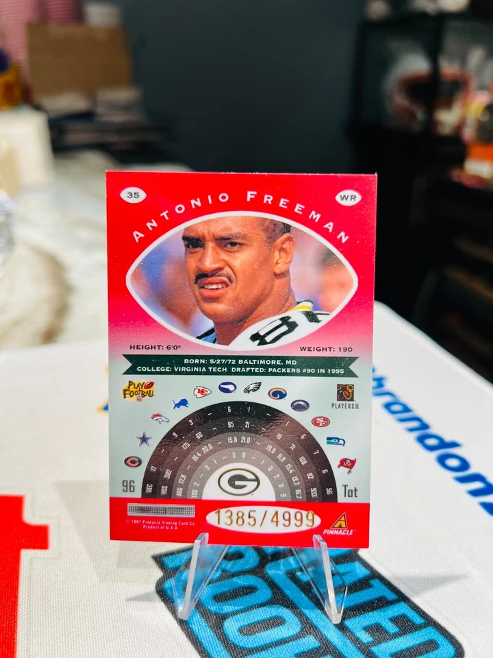 1997 Pinnacle Totally Certified - Platinum Red #35 Antonio Freeman /4999 PACKERS - Image 2 of 2