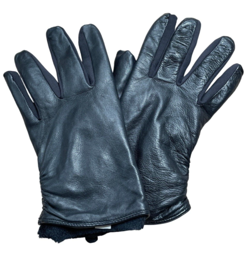 Fownes Brothers small medium gloves leather driving black faux fur lined winter - Picture 1 of 6