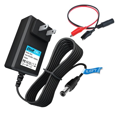 PwrON 9V 1A AC/DC Adapter Charger For  DC 9V device with alligator clips Power
