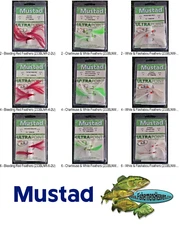 Mustad Treble Hooks (233BLN) Ultrapoint Triple Grip Feather Dressed Any Size