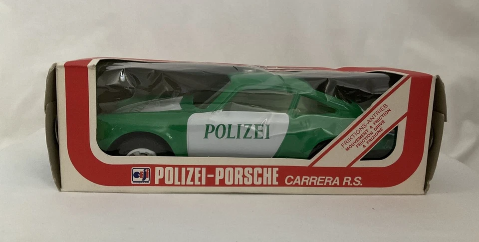 Joustra no.2232 Porsche Carrera RS Green Polizei -Tin 10 inch- Vintage. France - Image 2 of 4
