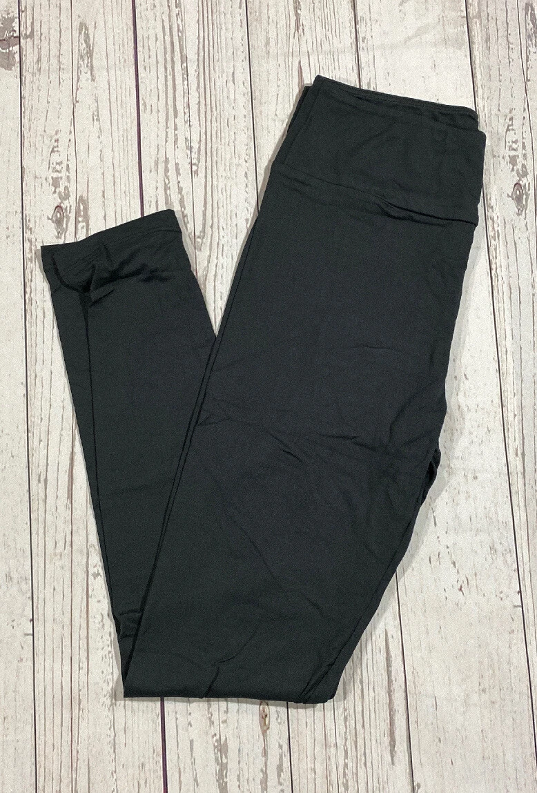 OS LuLaRoe Solid Black Leggings Size 2-10 Noir NEW Buttery Soft