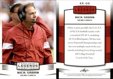 NICK SABAN 2022 "LEGENDS EDITION" FOOTBALL CARD #EE-09 ALABAMA