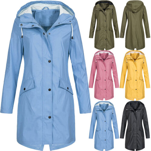 Women Waterproof Raincoat Ladies Outdoor Wind Rain Forest Jacket Coat PlusSize ✨ - Afbeelding 1 van 20