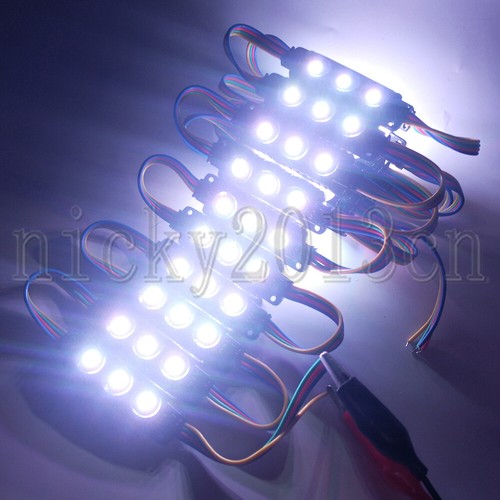 12V 5050 RGB LED Module Light Strip Lamp 3LEDs Injection Black ABS Tape Sign - Picture 8 of 12