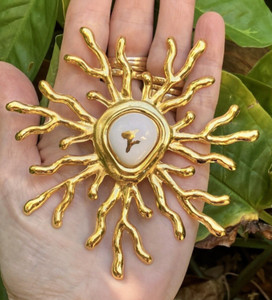 Broche Dorée Signée Édouard Rambaud - Bijou Vintage D'occasion - Parfaite Pour Customiser Manteaux Et Blazers