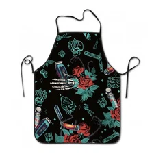 Giwawa Rose Skull Barber Apron Hair Stylist Aprons for Women Men Salon Apron ...