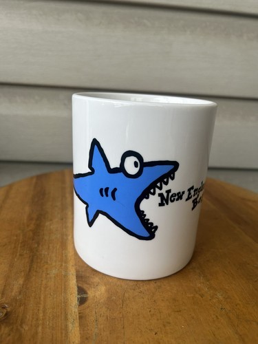 New England Aquarium Sharks Cartoonish Novelty Jumbo Ceramic Coffee Mug 28oz